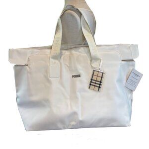 Vintage Burberry Fragrance Beige Duffle Tote Bag Novacheck Tag